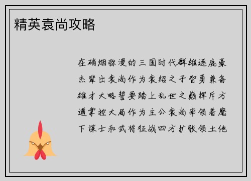 精英袁尚攻略